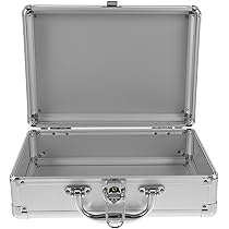 Uonlytech Silver Aluminum Briefcase for Men Thin Metal